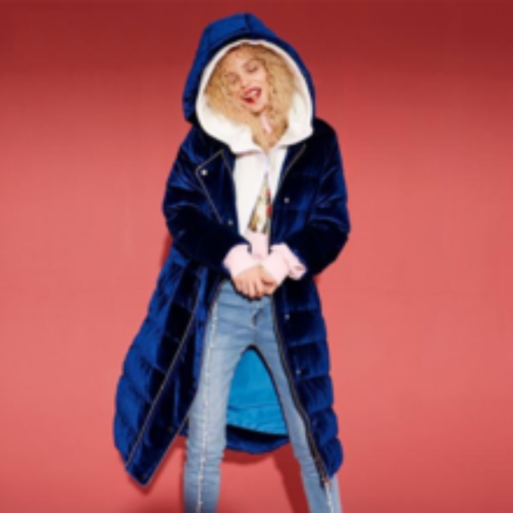 Retrograde Double Blue Velvet Down Jacket